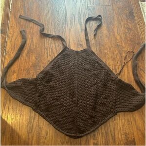 brown crochet halter top